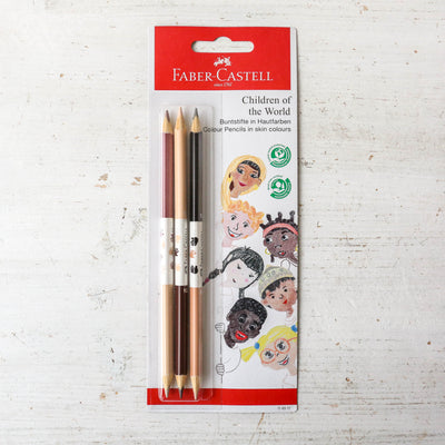 Double Ended Skin Tone Colouring Pencils - Pack of 3