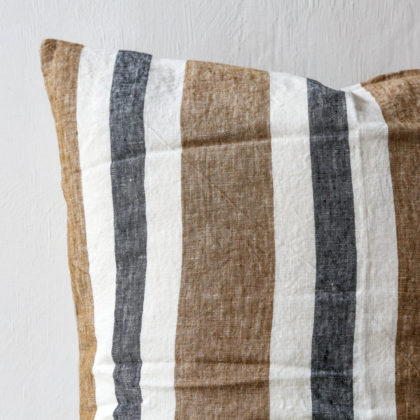 Taupe Stripe Linen Cushion Cover