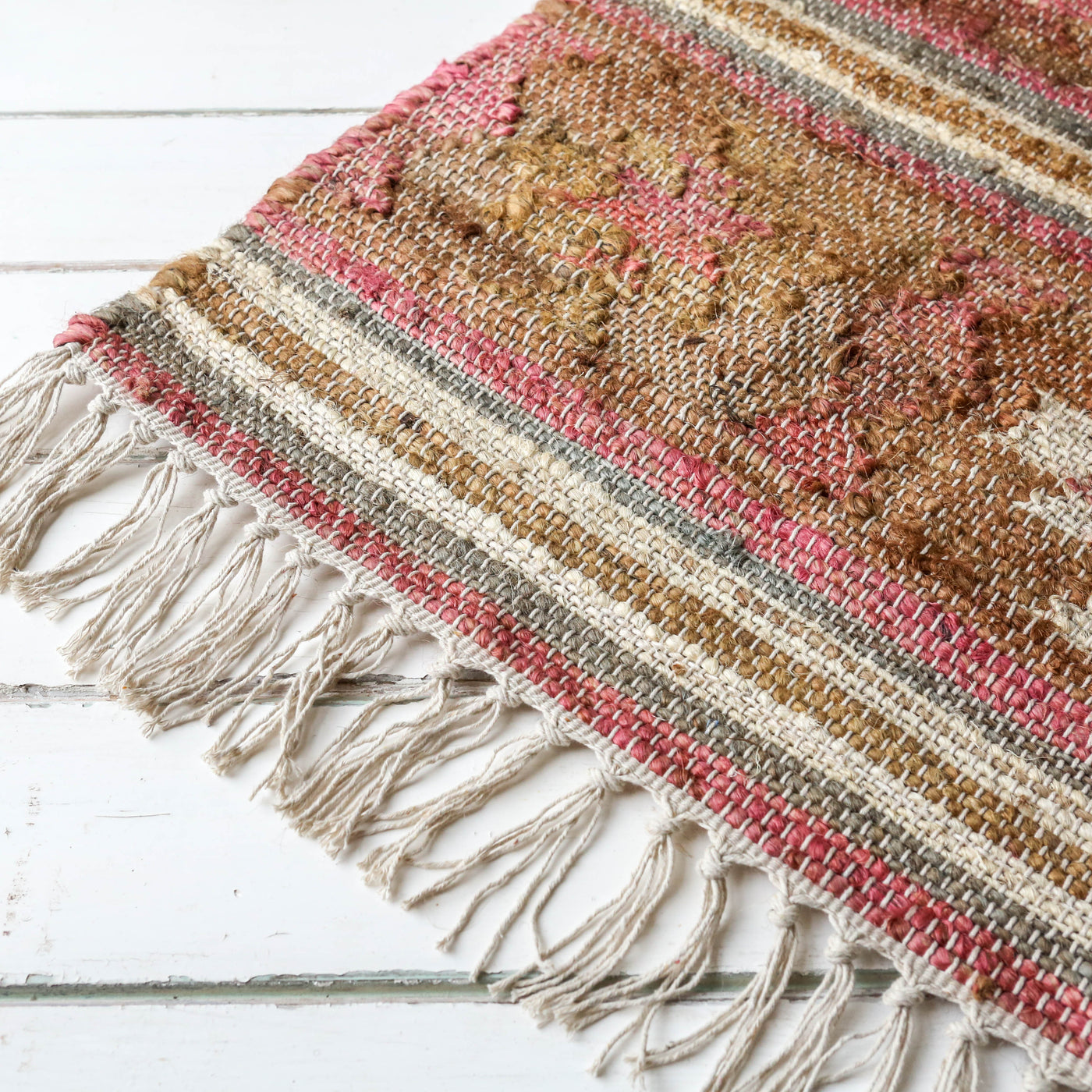 Rust, Mustard and Black Kelim Woven Rug - 120 x 180cm