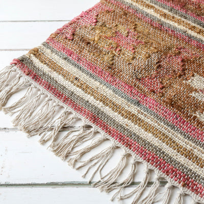 Rust, Mustard and Black Kelim Woven Rug - 120 x 180cm