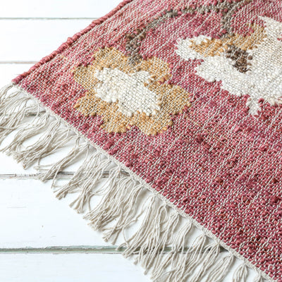 Rust Floral Kelim Woven Rug - 120 x 180cm