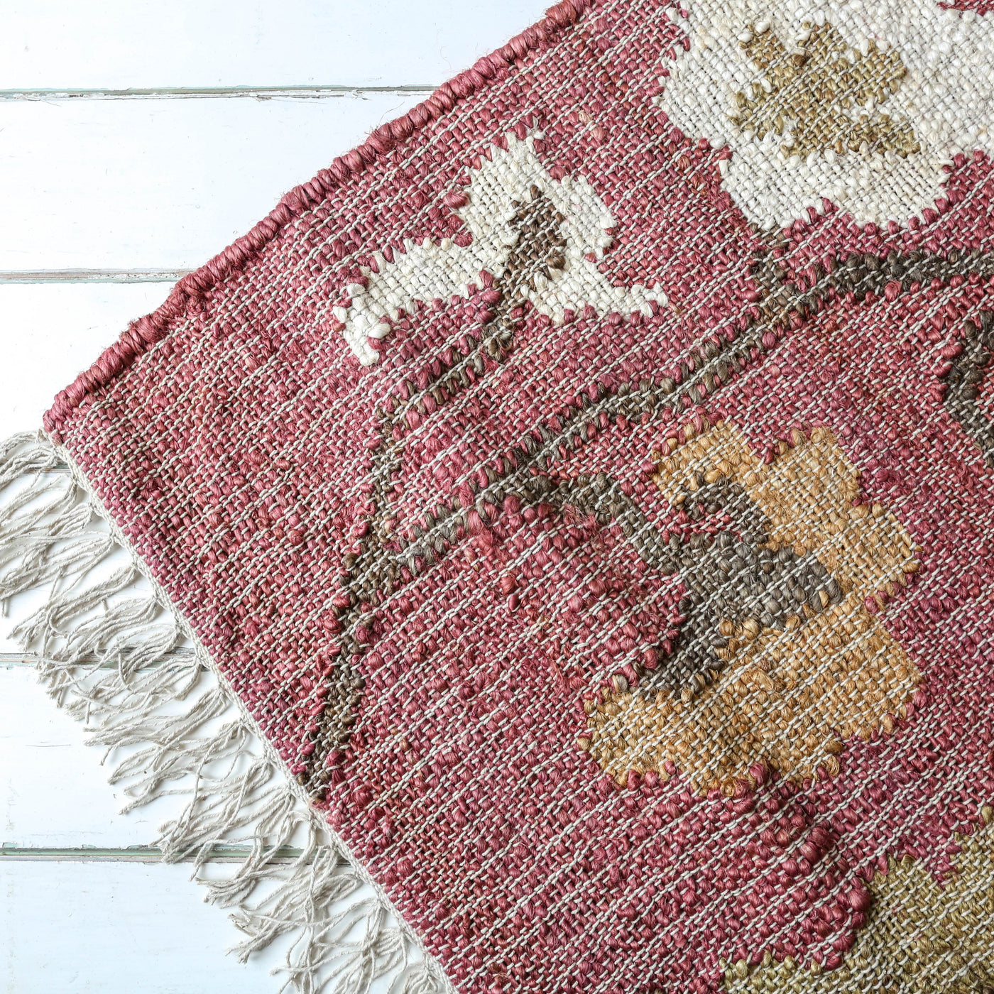 Rust Floral Kelim Woven Rug - 120 x 180cm