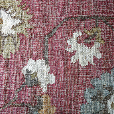 Rust Floral Kelim Woven Rug - 120 x 180cm