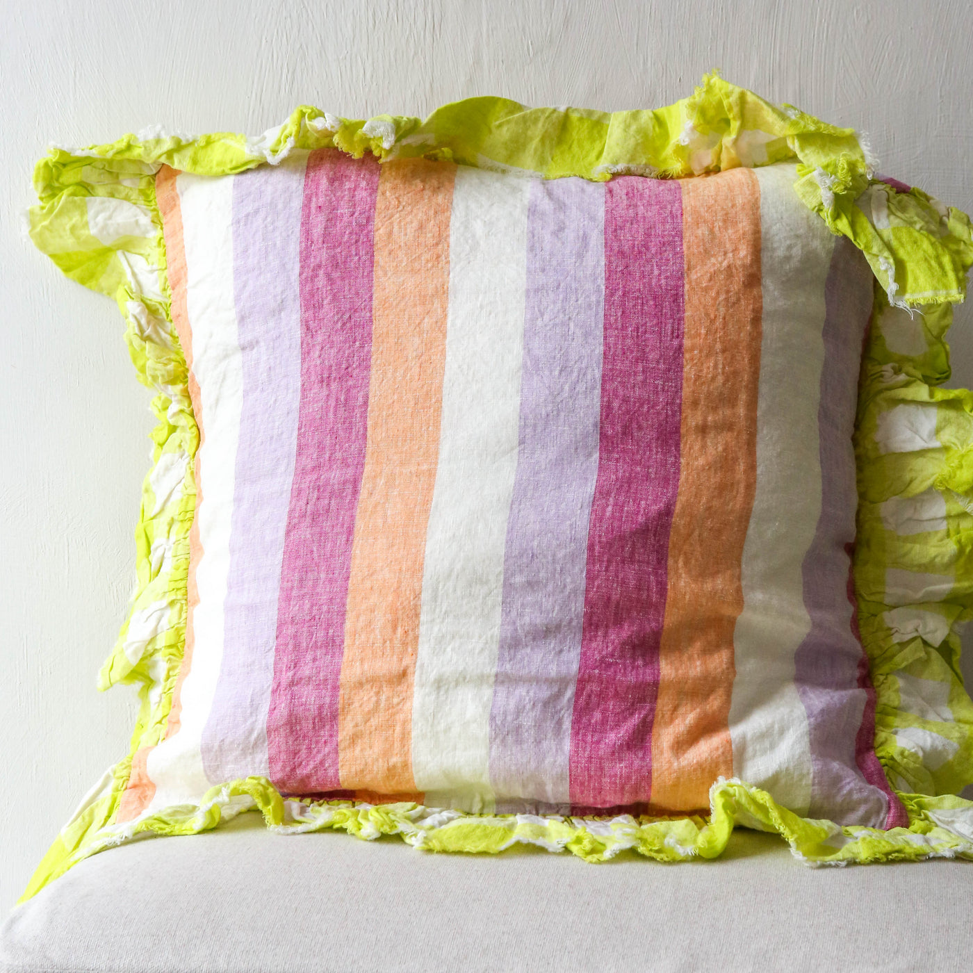 Bellini Linen Cushion Cover with Ruffle