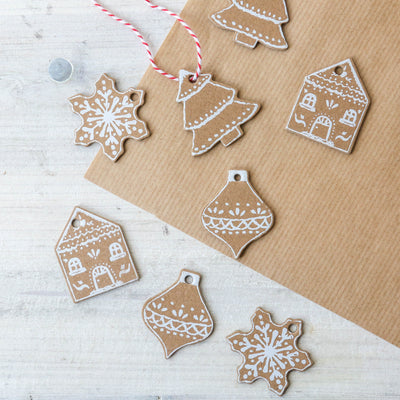 Pack of 8 Kraft Christmas Gift Tags