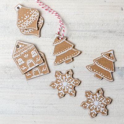 Pack of 8 Kraft Christmas Gift Tags