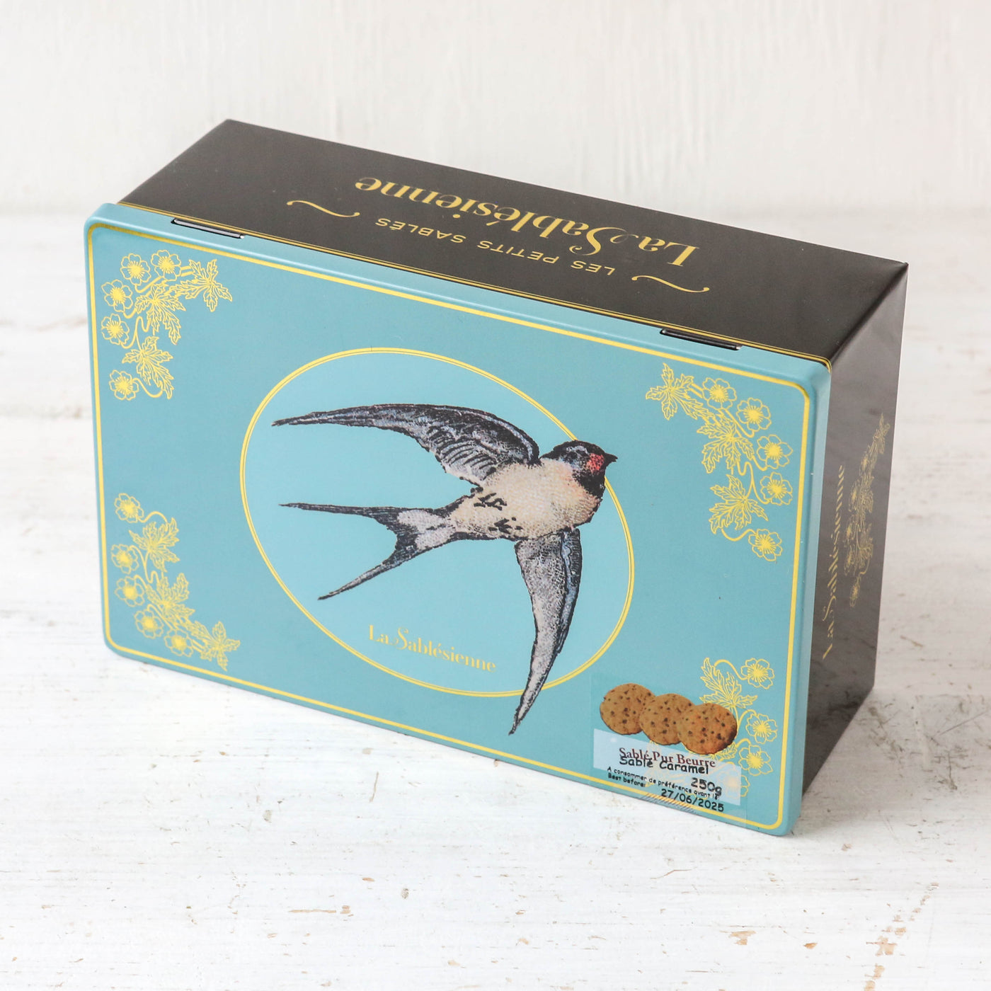 Salted Butter Sablé Biscuits in Vintage Bird Tin