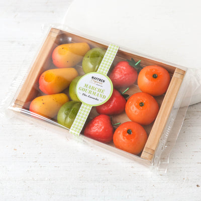 Market Box of Marzipan Fruits