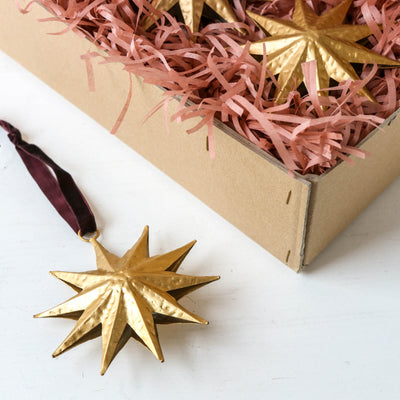 10 Point Gold Star Hanging Decoration