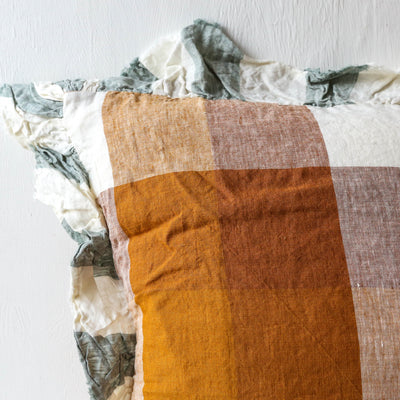SALE Biscuit Linen Cushion Cover with Ruffle