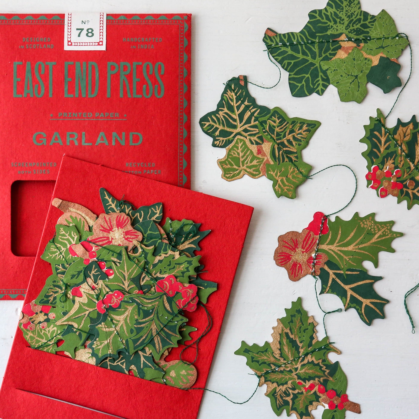 Holly & Ivy Sewn Garland by East End Press