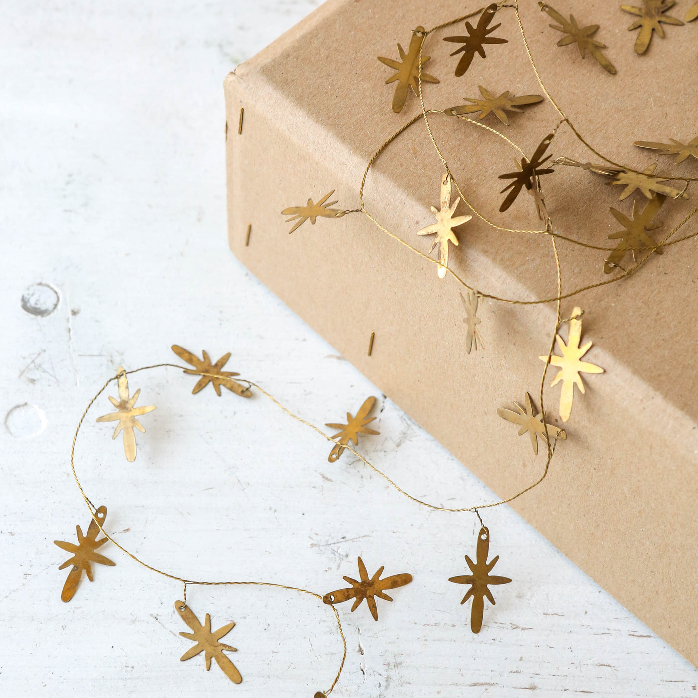 Mini Brass Star Garland - 1.8m