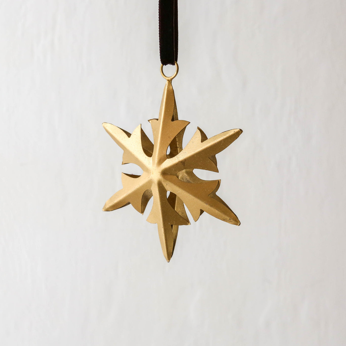 6 Point Gold Star Hanging Decoration