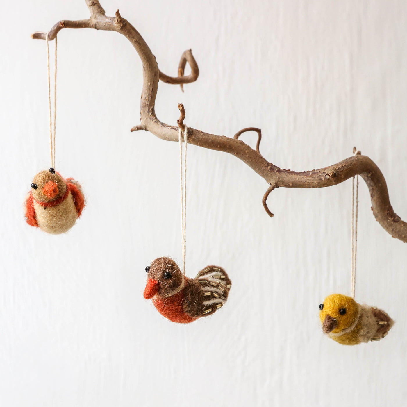Beaded Bird Felt Hanging Decoration