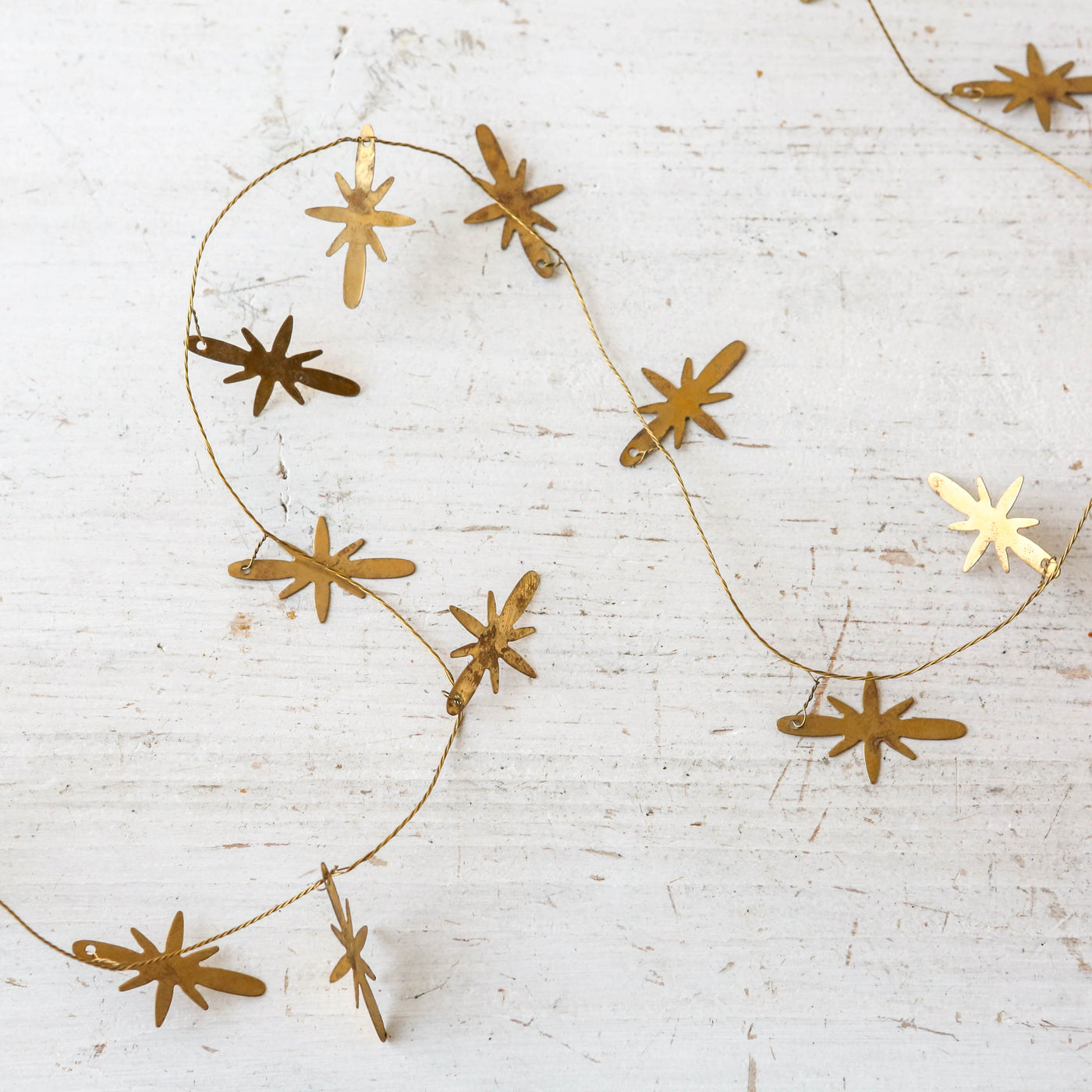 Mini Brass Star Garland - 1.8m