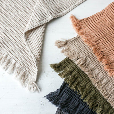 Waffle Cotton Hand Towel - Linen