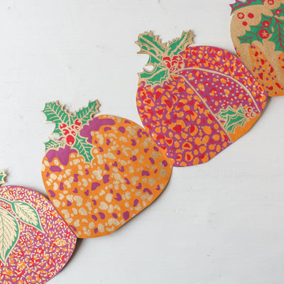 Christmas Pudding Concertina Screen Printed Garland by East End Press