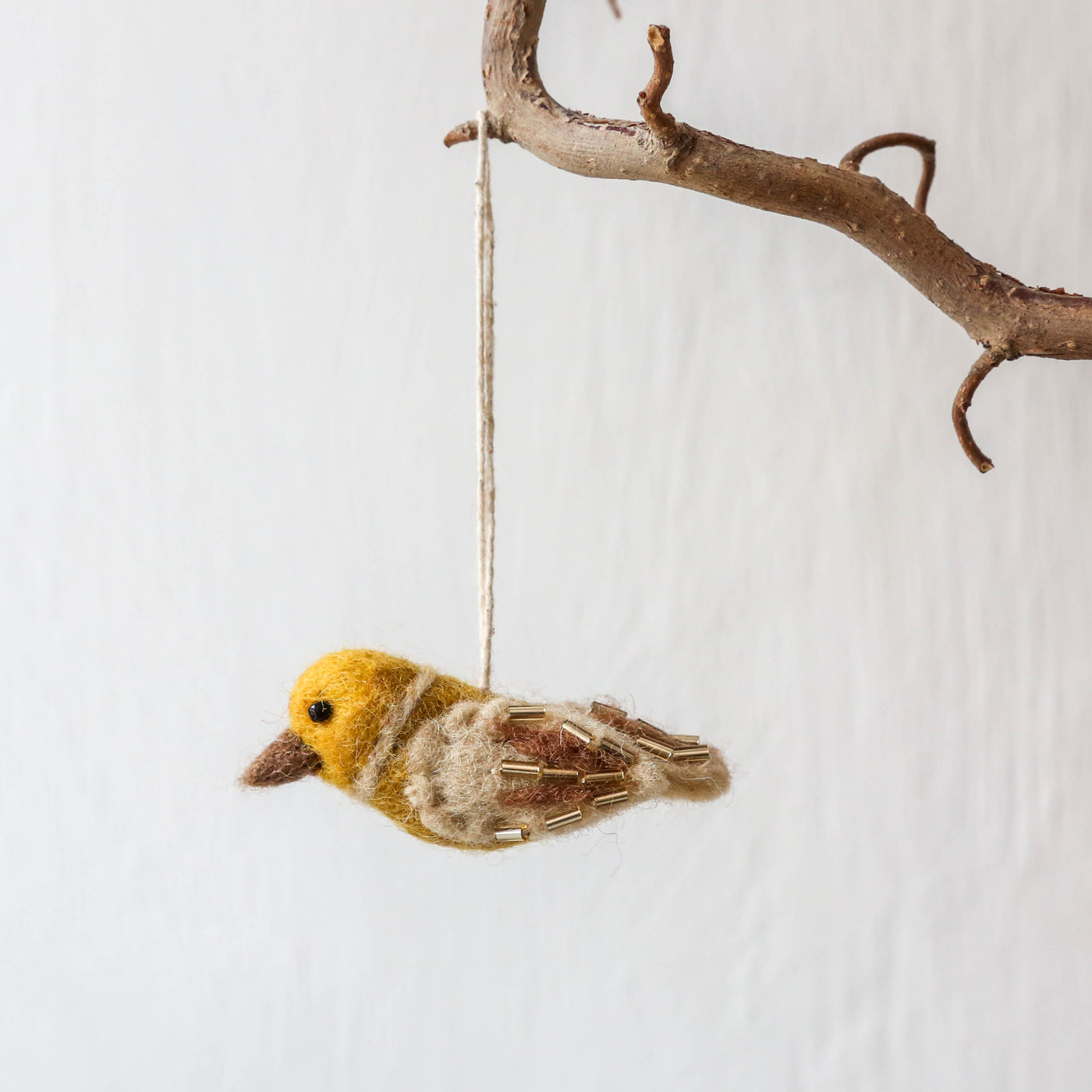 Beaded Bird Felt Hanging Decoration