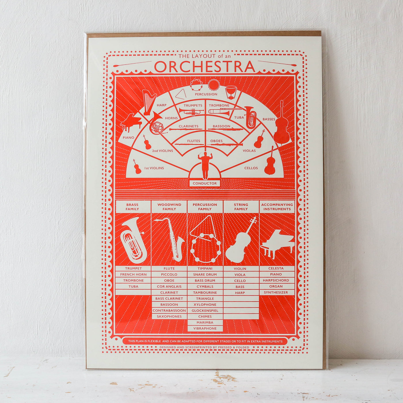 Orchestra Screen Print - A3 Size