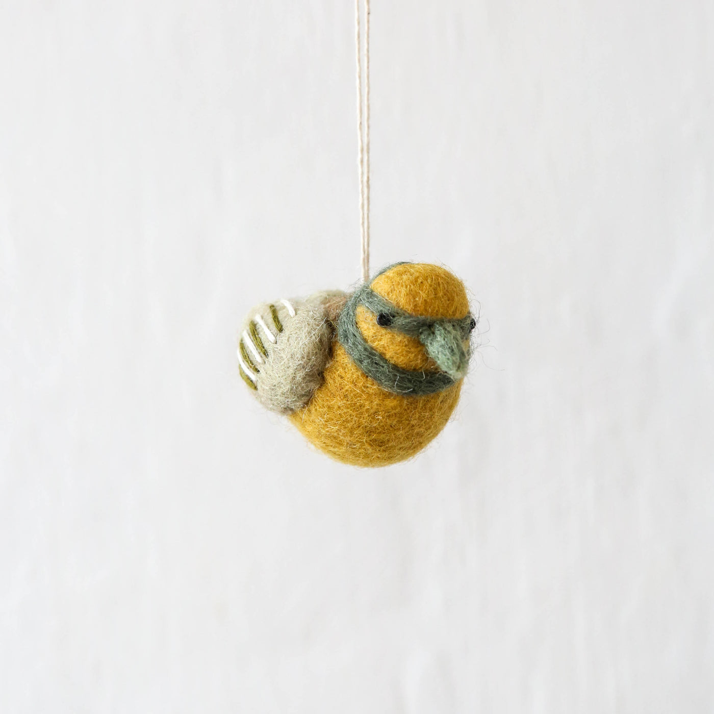 Felt Bird Hanging Decoration - Green Finch