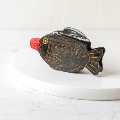 Hand Painted Cellulose Hair Claw - Soy Sauce