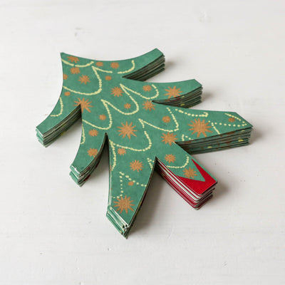 Christmas Tree Concertina Screen Printed Garland