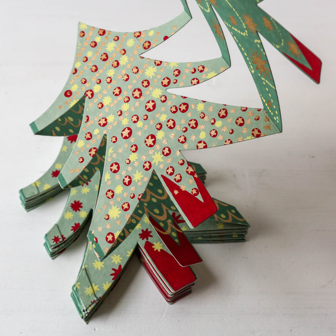 Christmas Tree Concertina Screen Printed Garland