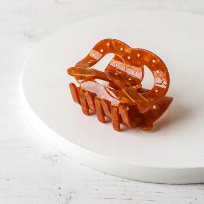 Hand Painted Cellulose Hair Claw - Twisty Pretzel