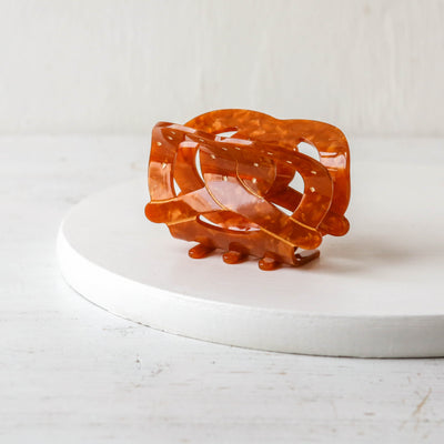 Hand Painted Cellulose Hair Claw - Twisty Pretzel