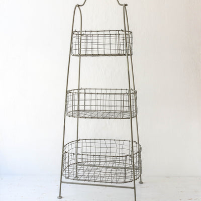 Beri Vegetable Rack in Distressed Grey