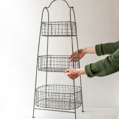 Beri Vegetable Rack in Distressed Grey