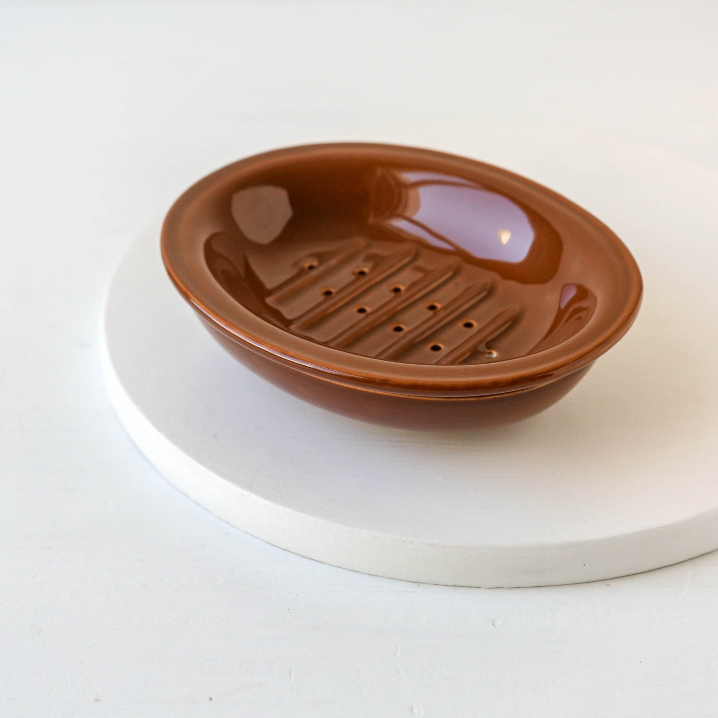 Ceramic Soap Dish - Warm Brown