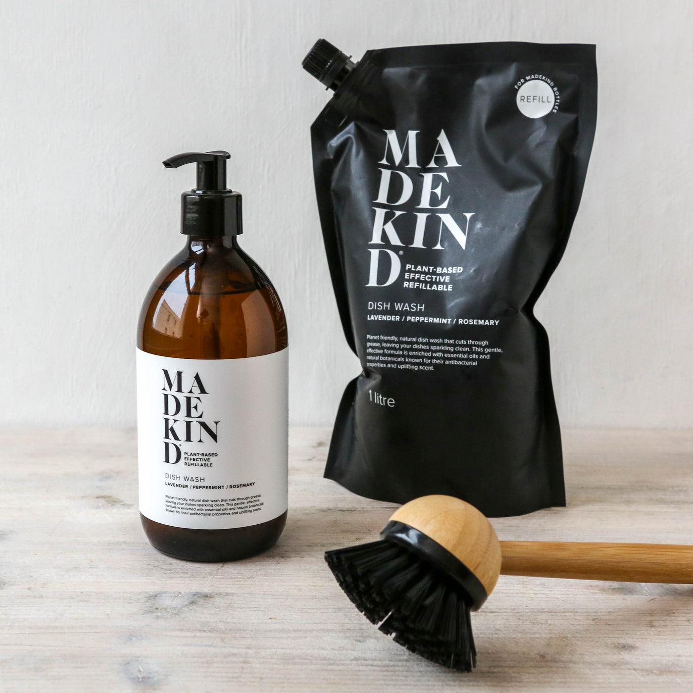 Natural Dish Wash - Glass Bottle or Refill Pouch