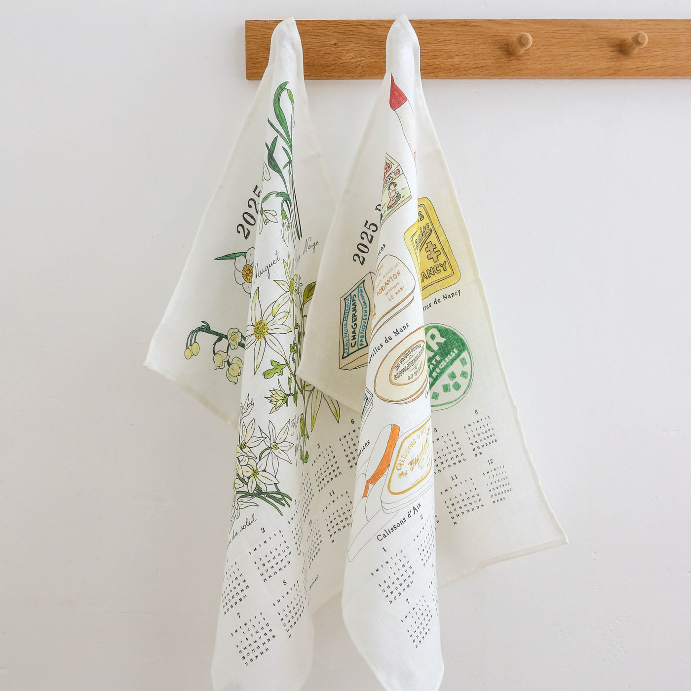 SALE 2025 Calendar Cloth - White Flowers