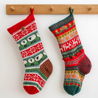 Knitted Reindeer Stocking