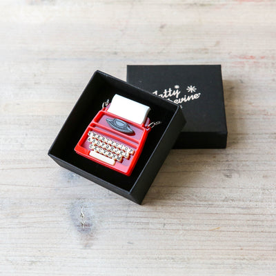 Typewriter Necklace - Recycled Red