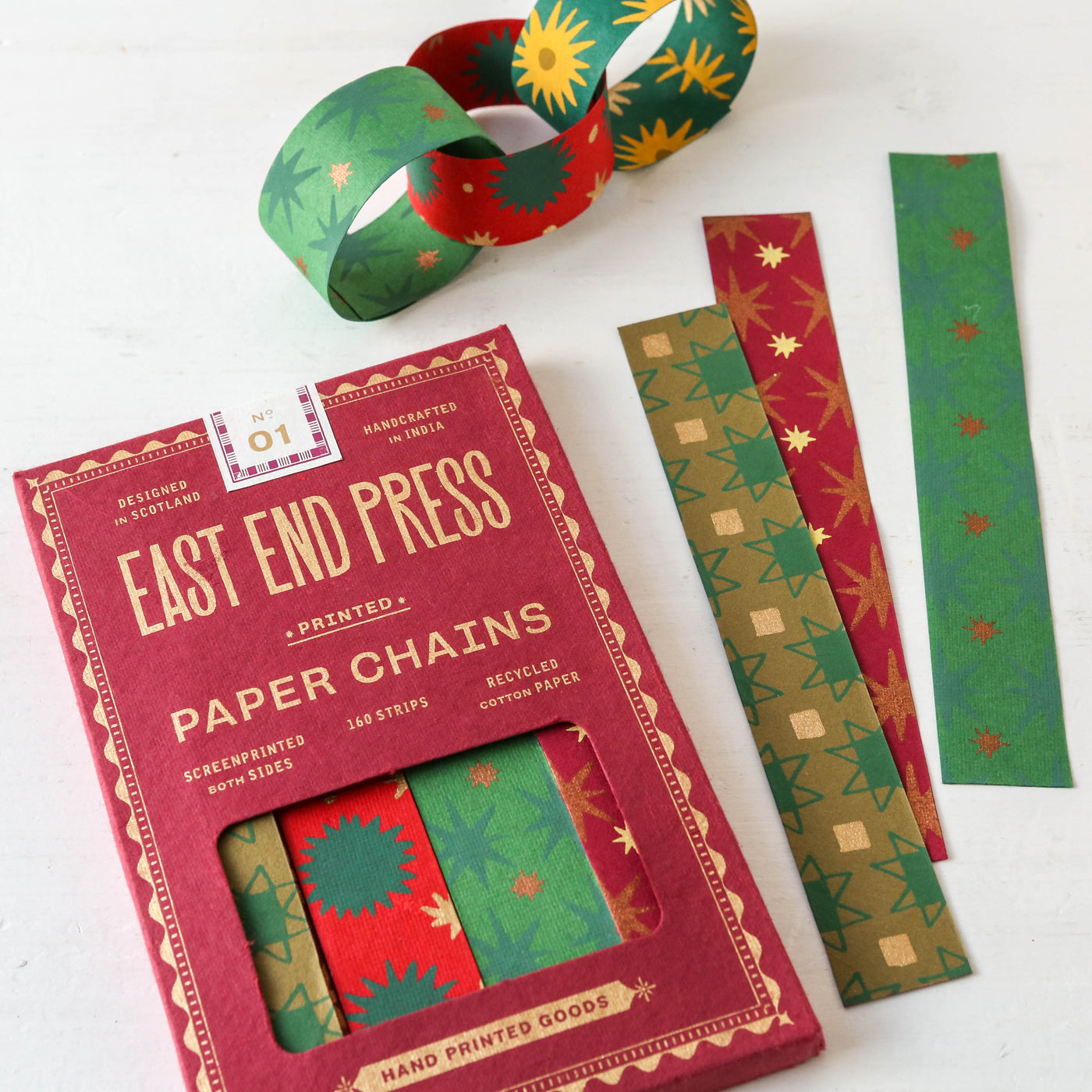 Festive Screen Printed Paper Chain Kit by East End Press