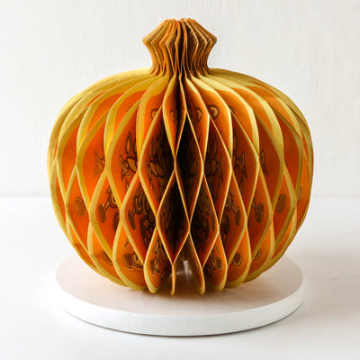 Screen Printed Honeycomb Pumpkin Decoration