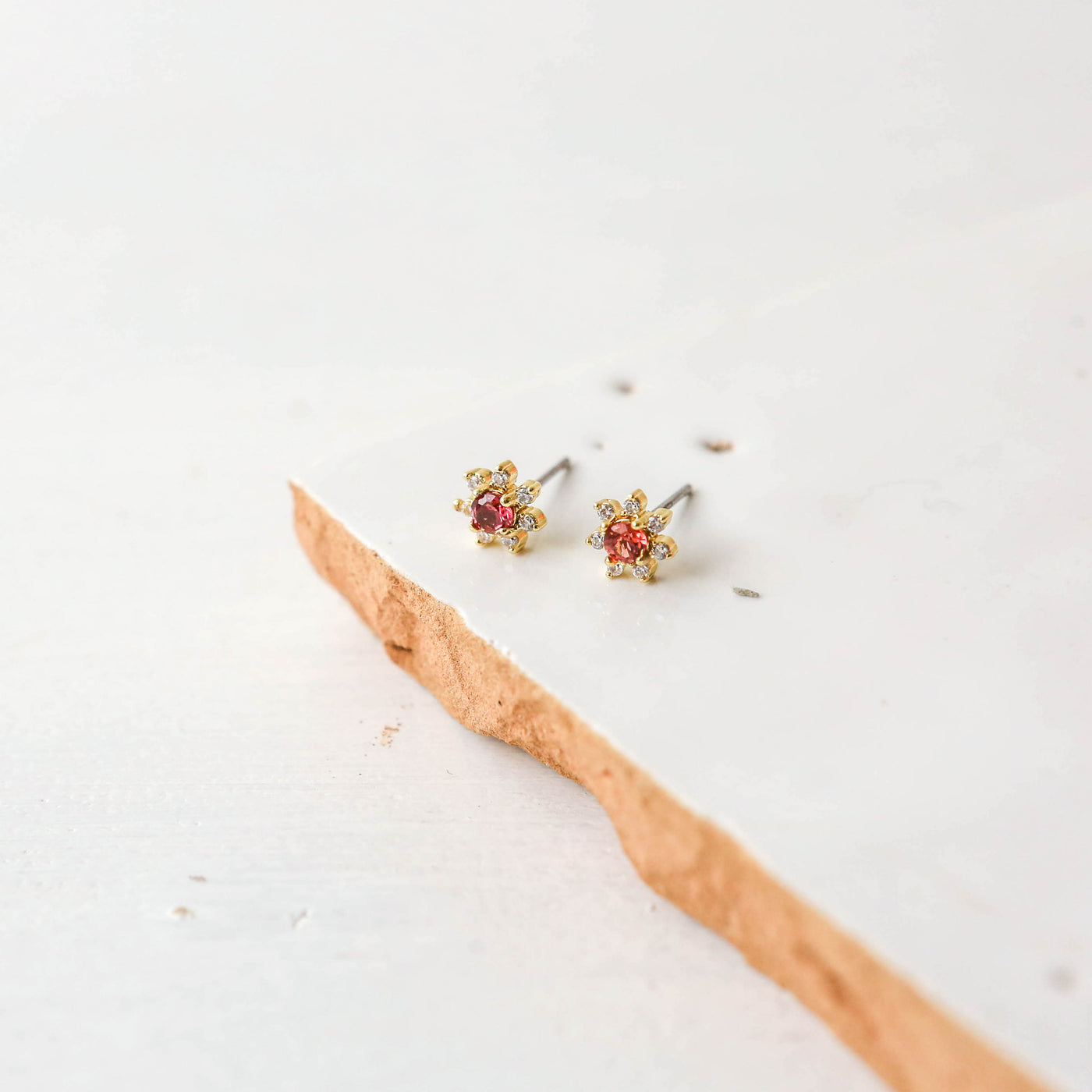 Garnet Stud Earrings - London