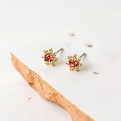 Garnet Stud Earrings - London