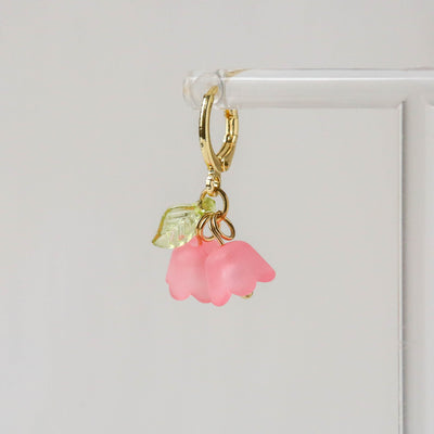 Baby Lily Hoop Earrings - Pink