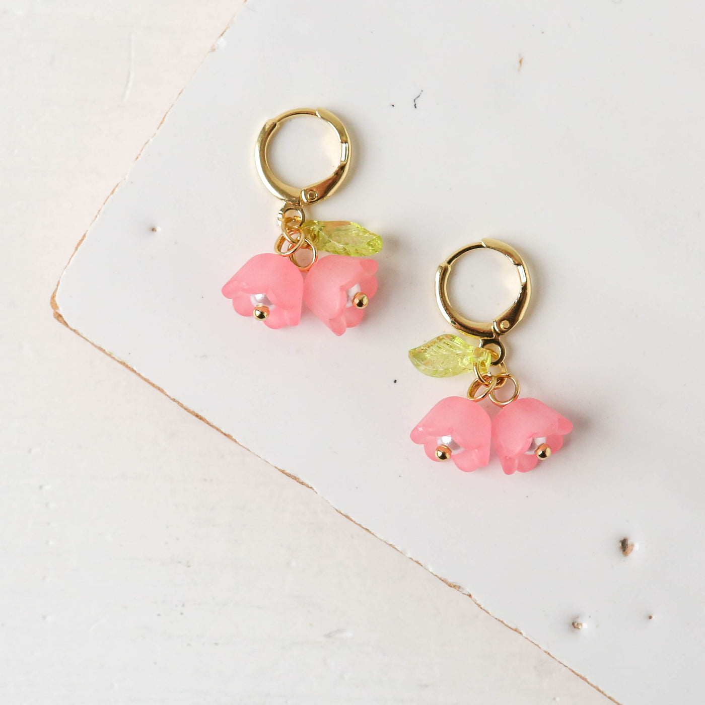 Baby Lily Hoop Earrings - Pink