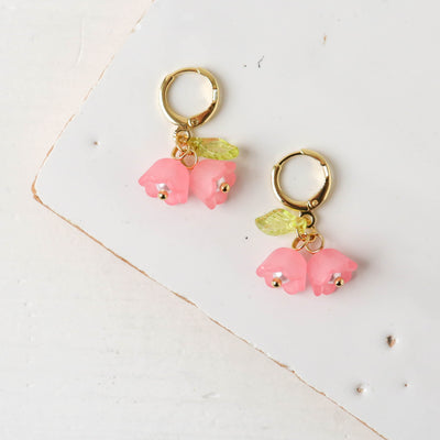 Baby Lily Hoop Earrings - Pink
