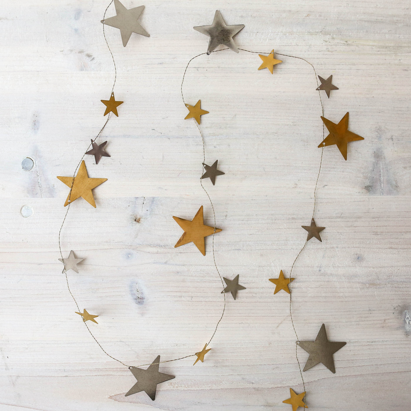 Silver & Gold Star Garland - 1.8m