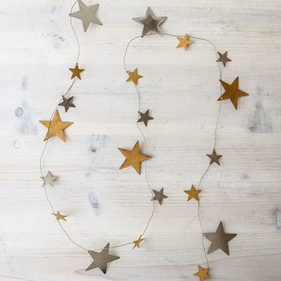 Silver & Gold Star Garland - 1.8m