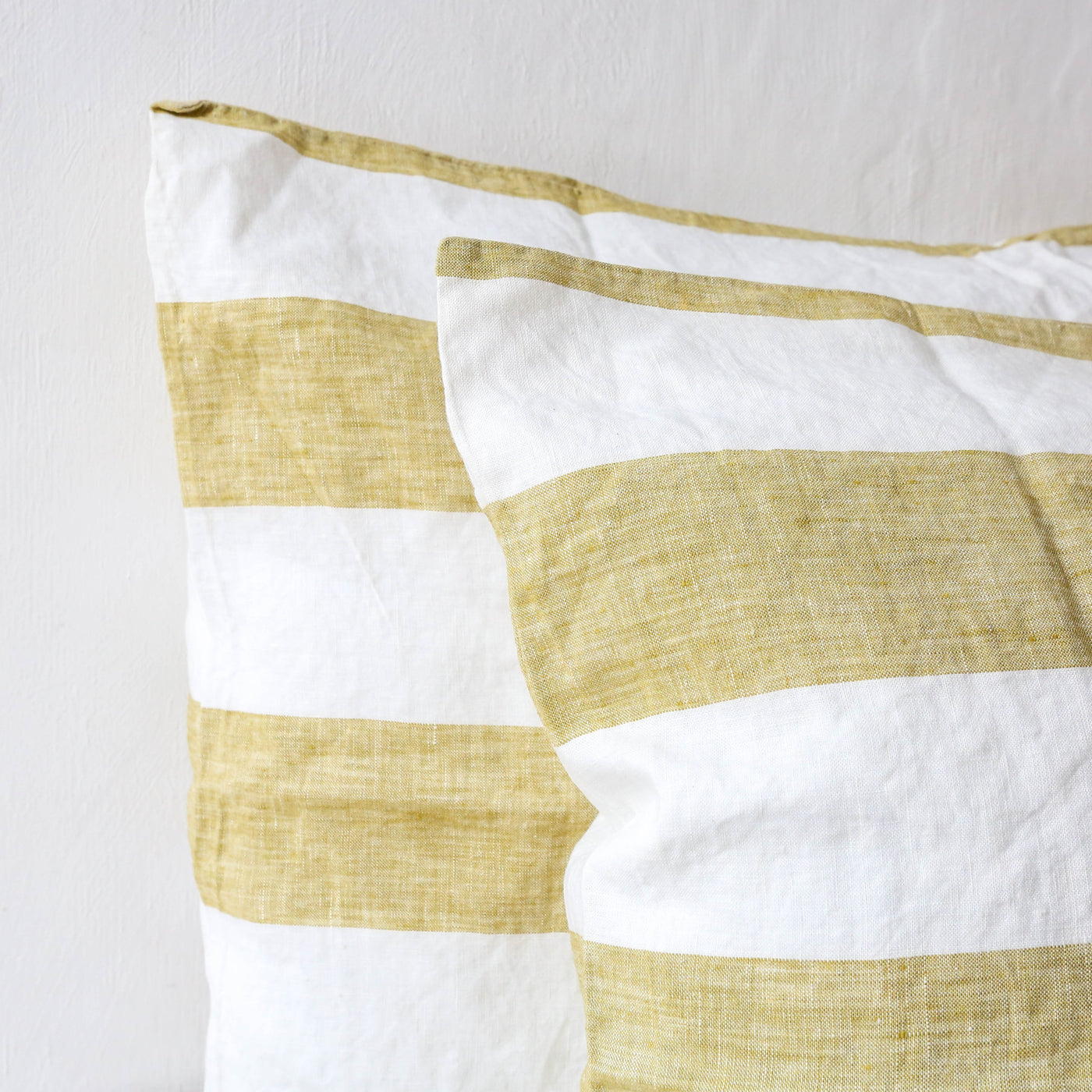 Pair of Linen Pillowcases - Kelp Stripe