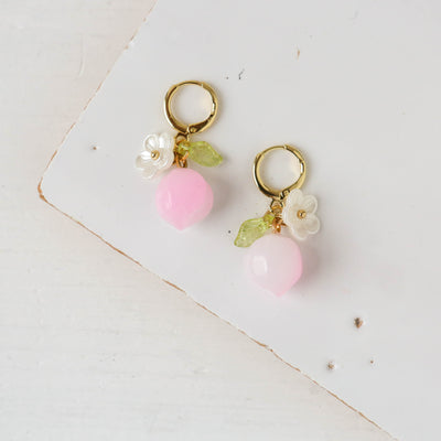 Peach Cluster Hoop Earrings
