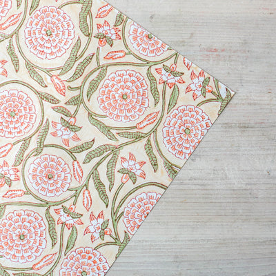Hand Block Printed Wrap - Rajmala Coral