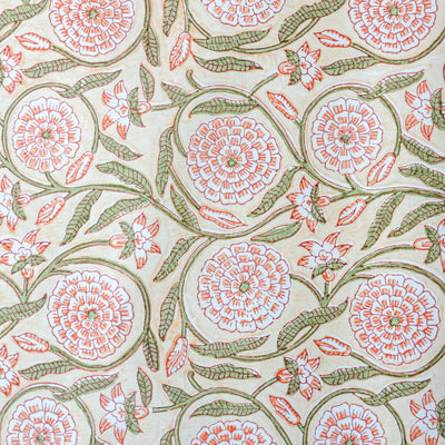 Hand Block Printed Wrap - Rajmala Coral