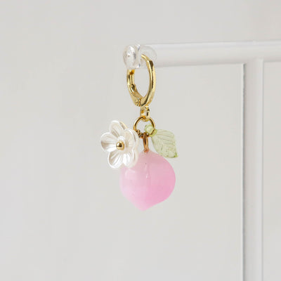 Peach Cluster Hoop Earrings